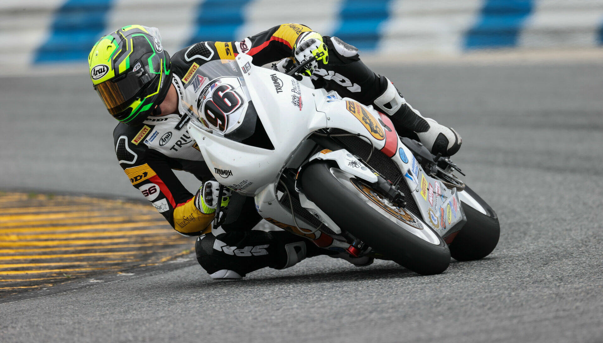 #PirelliNation rider Brandon Paasch (96) chooses Pirelli, including to reach the top step of the podium at the Daytona 200. Photo by Brian J. Nelson, courtesy Pirelli.