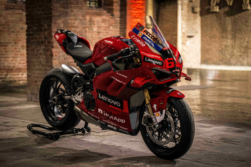 A Ducati Panigale V4 S World Champion Replica representing Francesco Bagnaia's 2022 MotoGP World Championship. Photo courtesy Ducati.