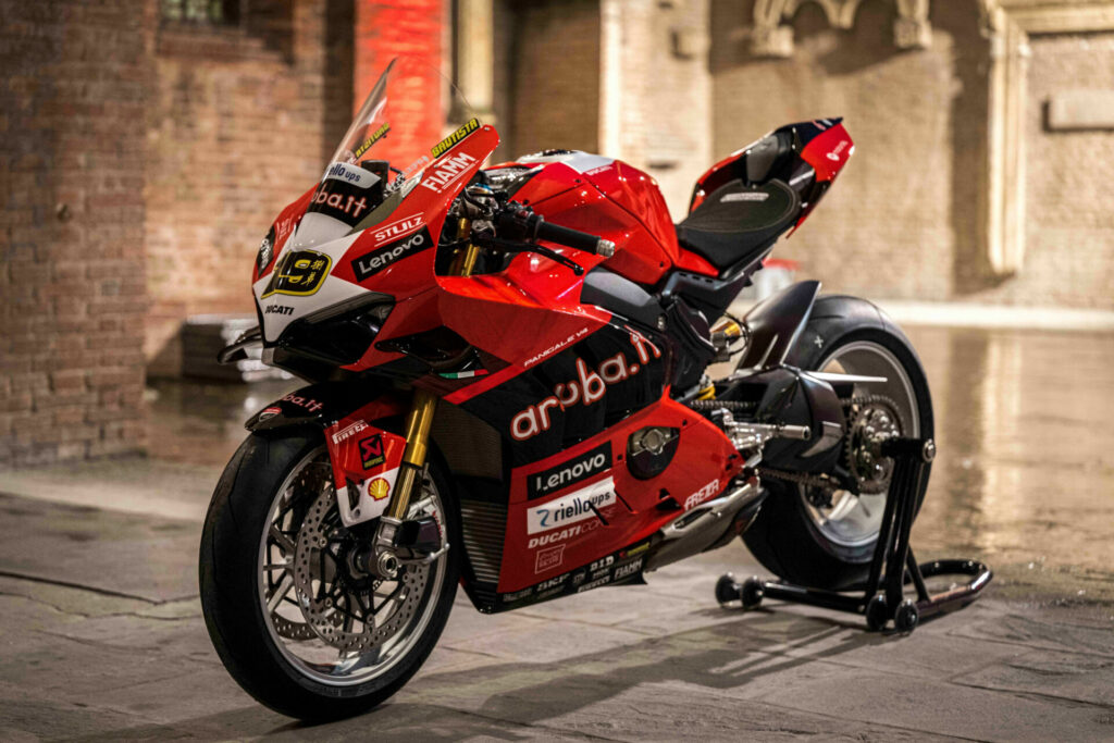 A Ducati Panigale V4 S World Champion Replica representing Alvaro Bautista's 2022 Superbike World Championship. Photo courtesy Ducati.