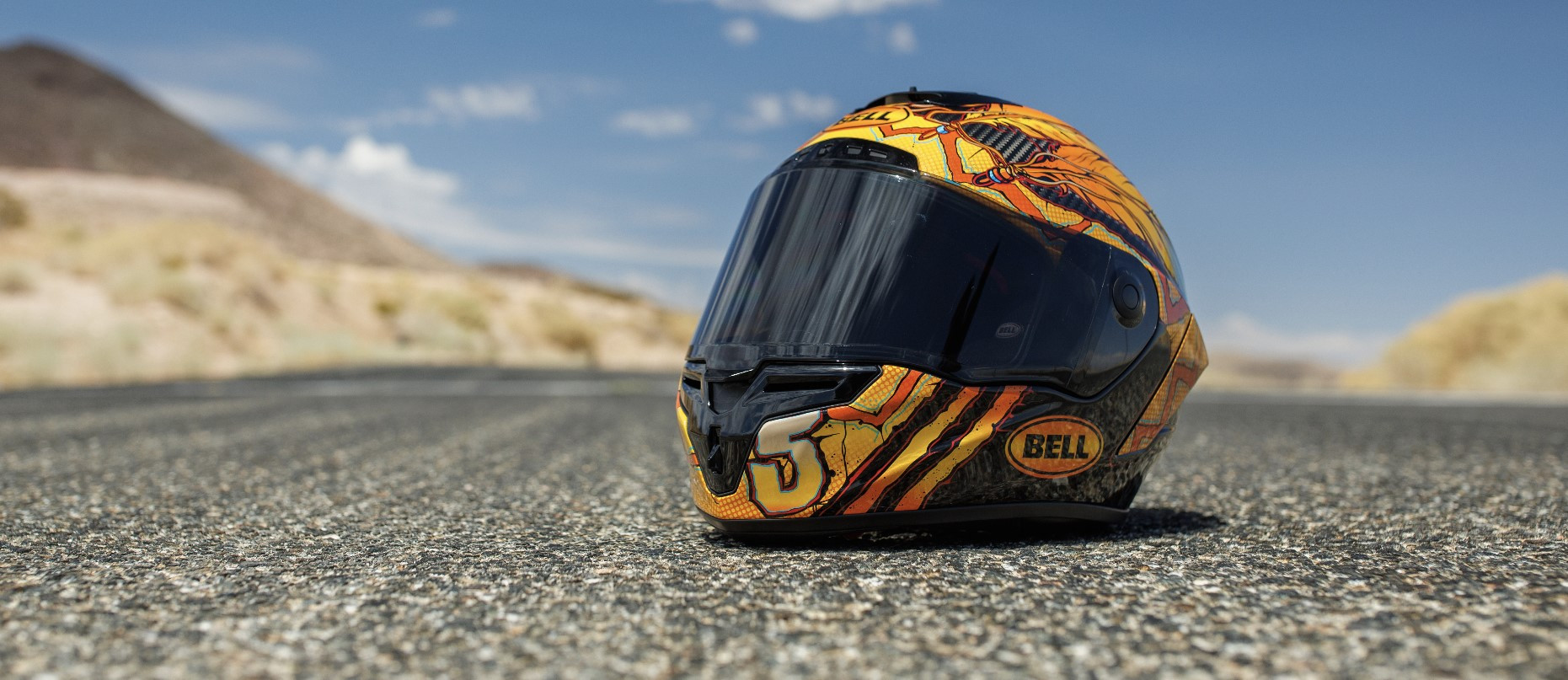 Bell's Carlin Dunne Race Star DLX Flex limited-edition helmet. Photo courtesy Bell Helmets.