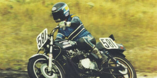 George Morin (581) in action at Shannonville Motorsport Park in 1980. Photo by Colin Fraser, courtesy CSBK.