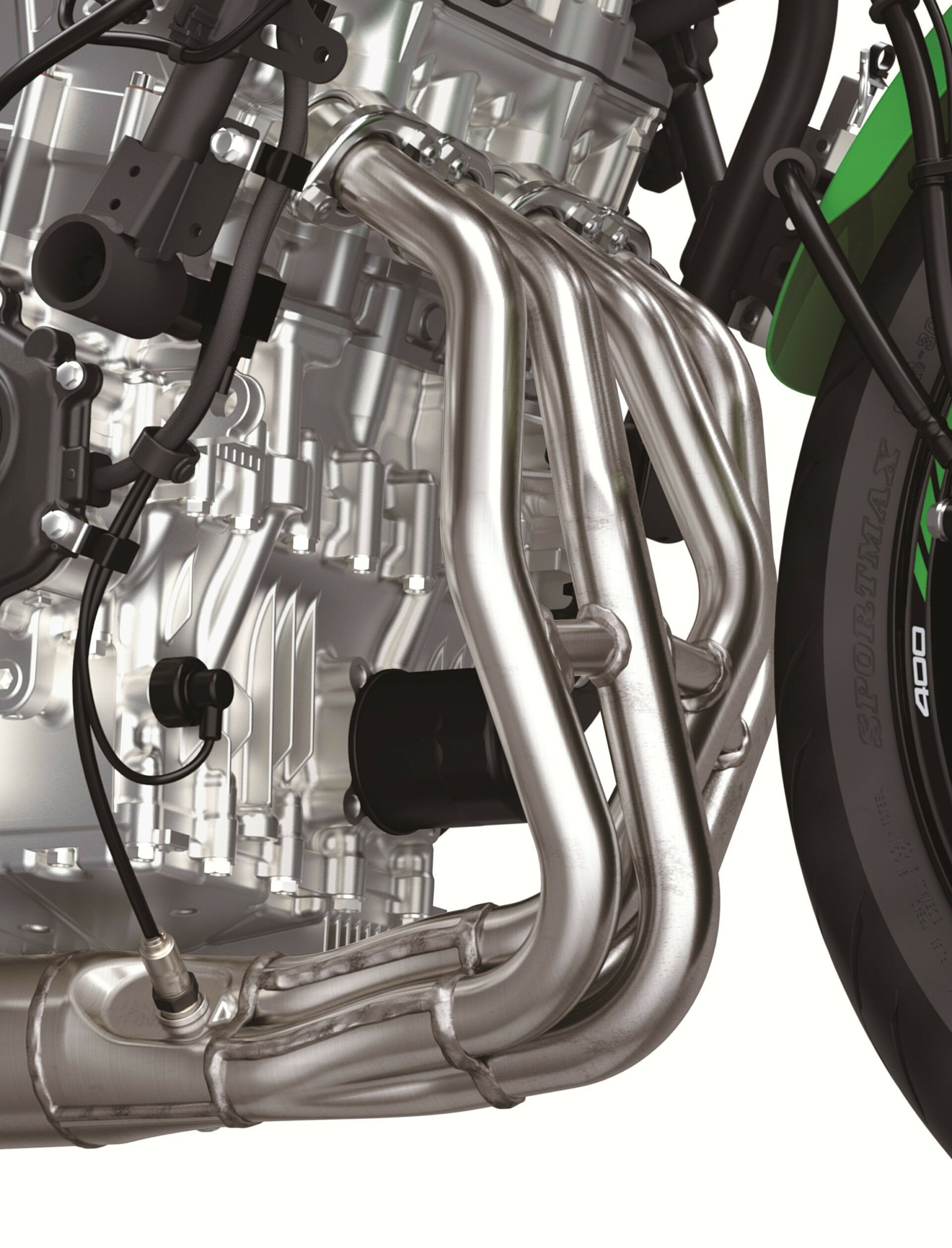The new Ninja ZX-4RR is powered by a 399cc DOHC inline four-cylinder engine with an indicated redline of 16,000 rpm. Photo courtesy Kawasaki.