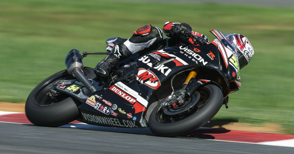 After a season of learning the power of the Suzuki GSX-R1000R Superbike, Richie Escalante (54) is ready to make strides towards the podium. Photo by Brian J. Nelson, courtesy Suzuki Motor USA, Inc.