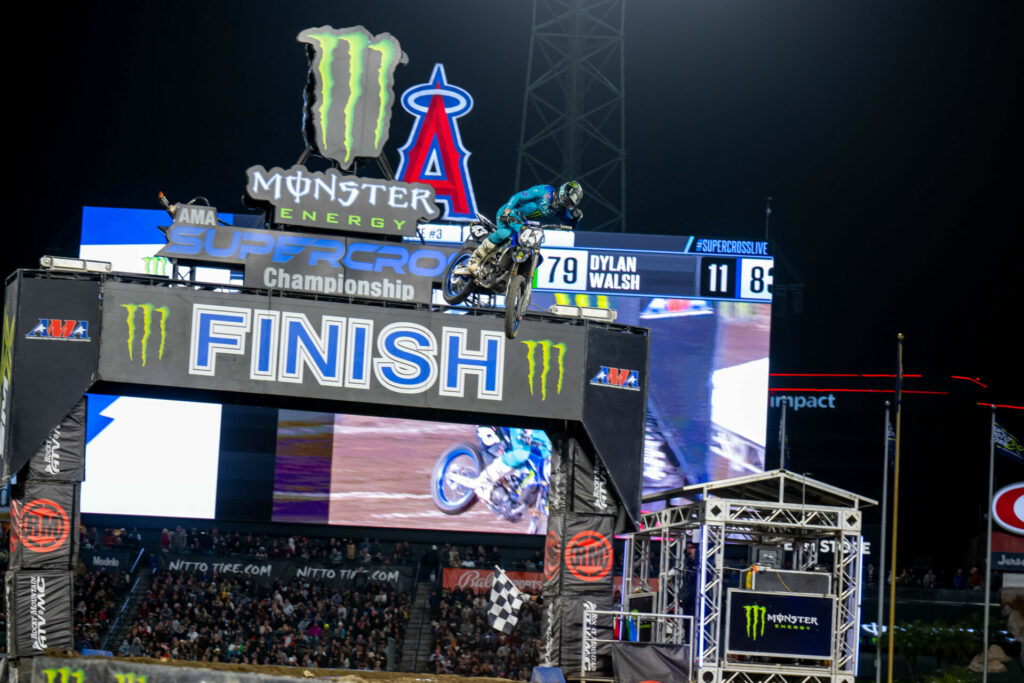 Levi Kitchen earned his career-first Supercross victory in only his fifth attempt. Photo courtesy Feld Motor Sports, Inc. 