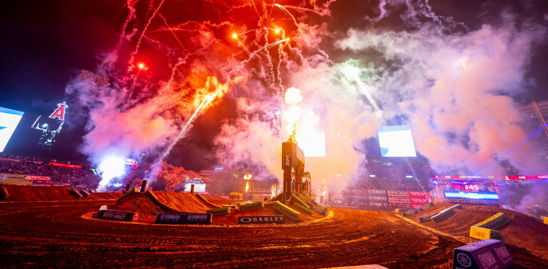 Opening ceremonies of Round 4 of the 2023 Monster Energy Supercross season and the first Triple Crown event of the year. Photo courtesy Feld Motor Sports, Inc.