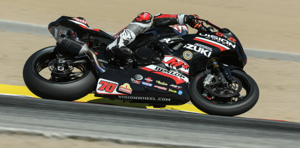 Tyler Scott (70) is looking to take charge in 2023, back aboard his GSX-R750. Photo by Brian J. Nelson, courtesy Suzuki Motor USA, Inc.