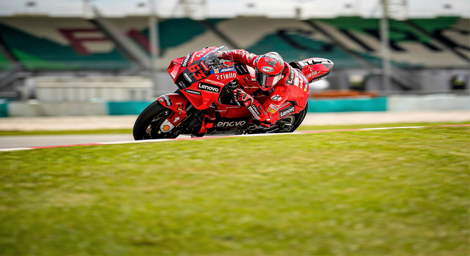 Francesco Bagnaia (63) as seen during the pre-season MotoGP test at Sepang in February 2022. Photo courtesy Ducati.