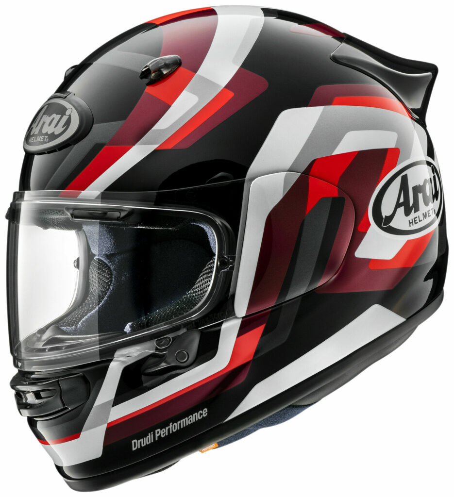 The Arai Contour-X is available in Florescent Yellow and Snake Red multi-color schemes, and a new Light Gray solid is available as well. Photo courtesy Arai.