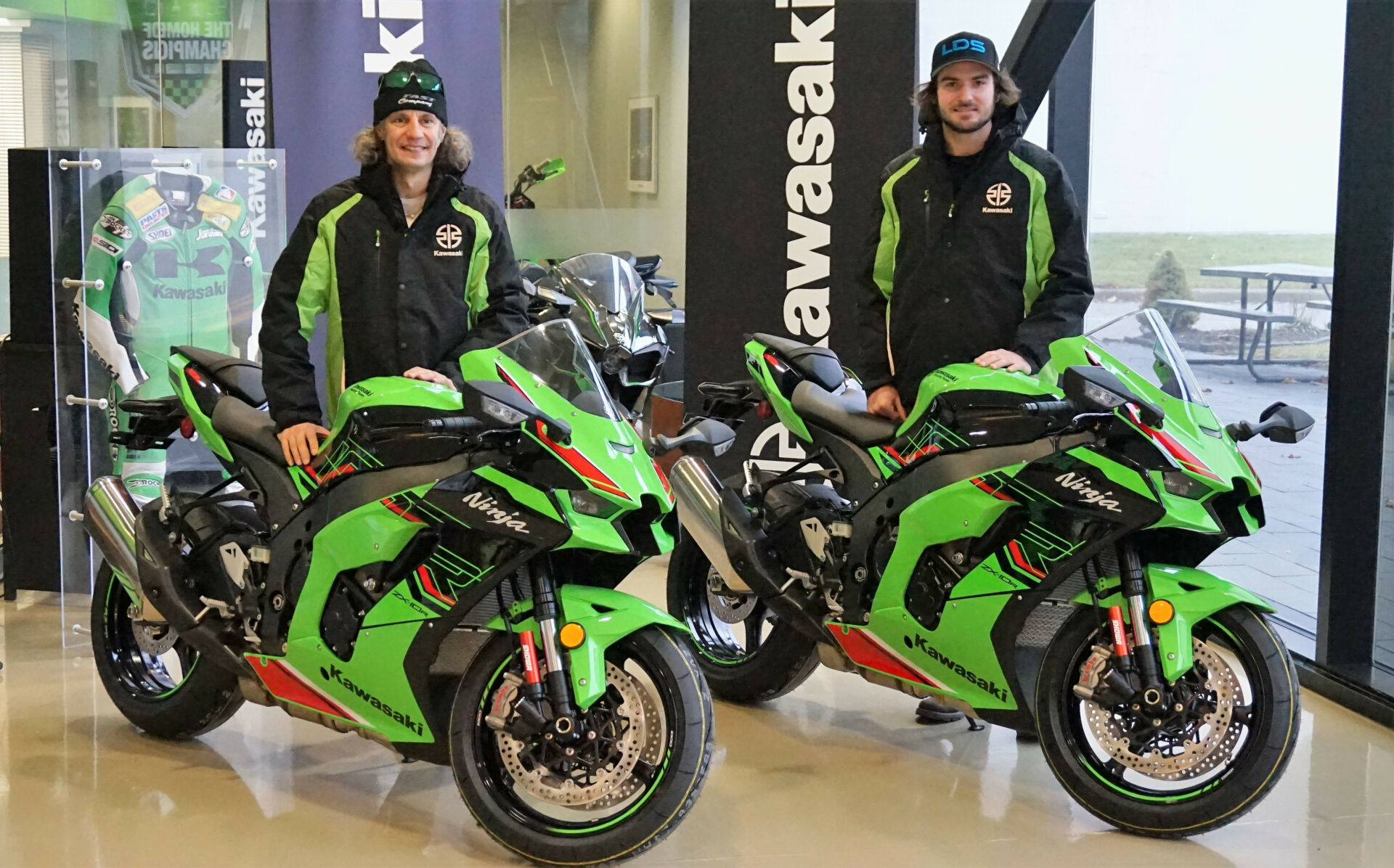 Jordan Szoke (left) is set to return to CSBK action in 2023 with reigning Pro Sport Bike champion Trevor Dion (right) as his teammate. Photo courtesy Canadian Kawasaki.