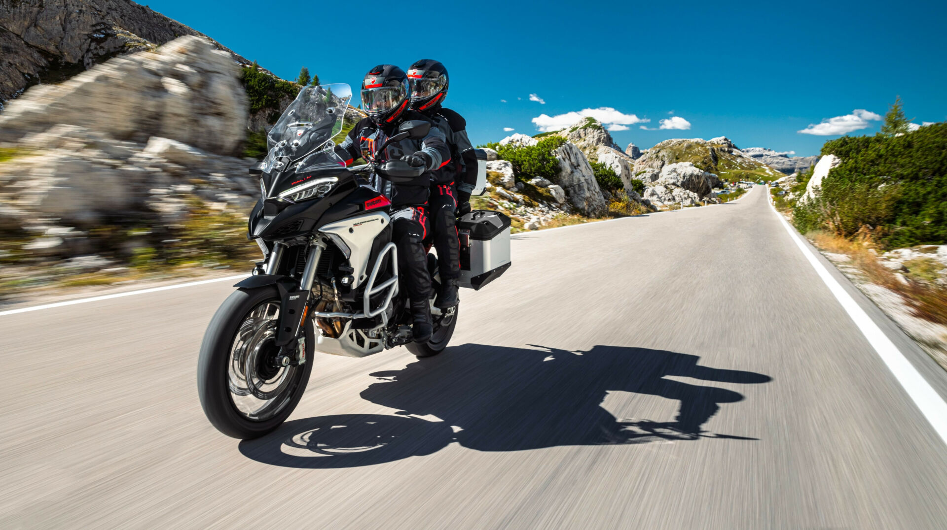 A 2023-model Ducati Multistrada V4 Rally being ridden in Africa. Photo courtesy Ducati.
