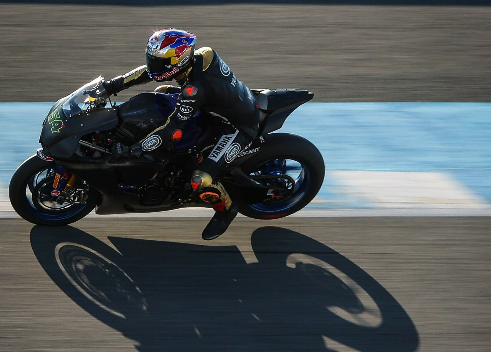 Toprak Razgatlioglu (54), as seen during testing Wednesday at Jerez. Photo courtesy Dorna WorldSBK Press Office.