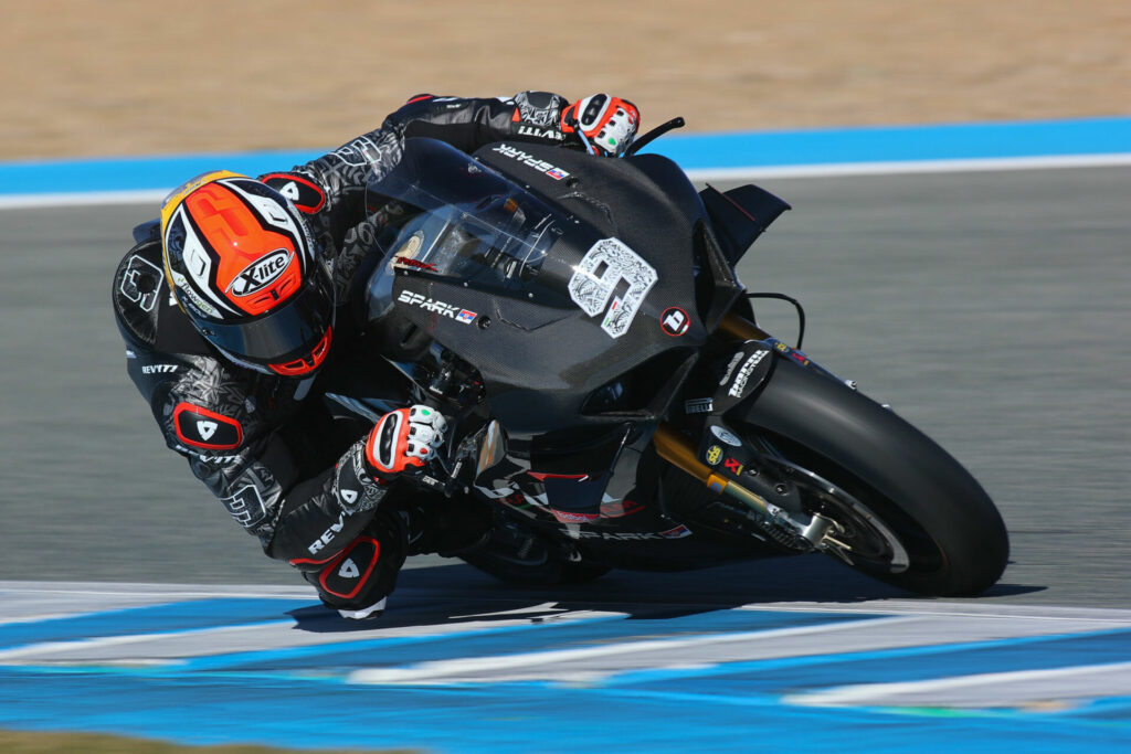 Danilo Petrucci (9) on his Spark Barni Racing Team Ducati. Photo courtesy Dorna.