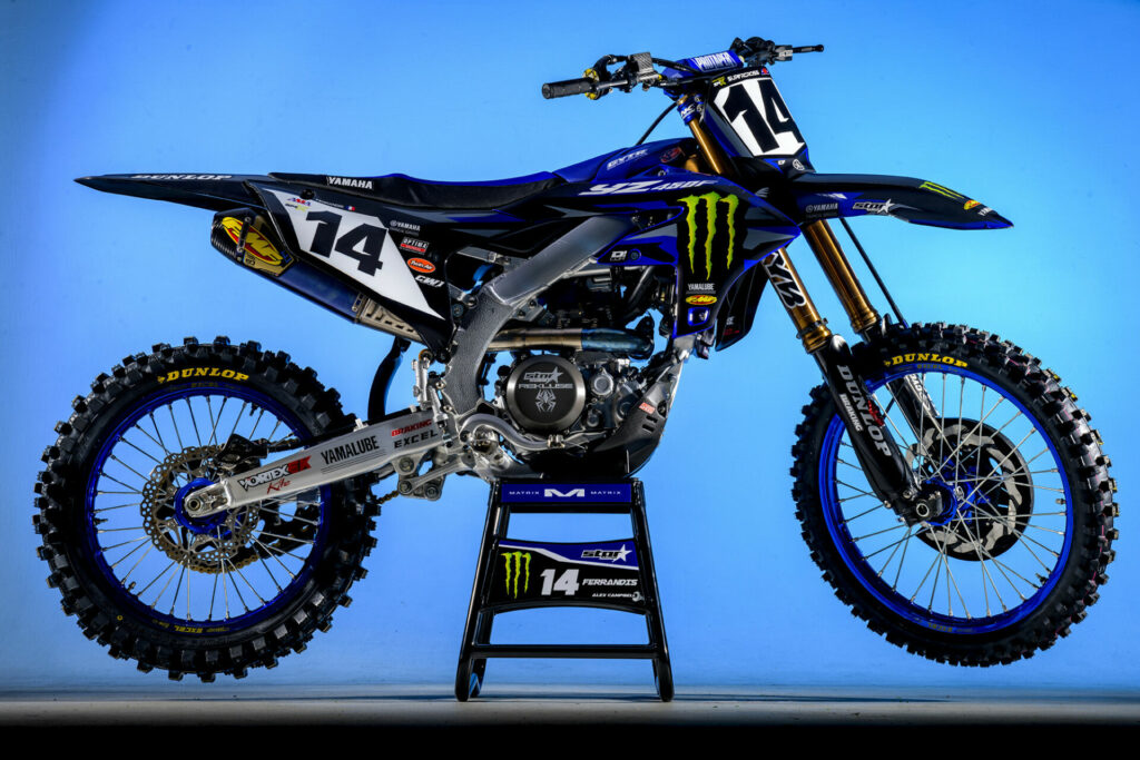 Dylan Ferrandis' Yamaha YZ450F in its new Monster Energy livery. Photo courtesy Yamaha Motor Corp., U.S.A.
