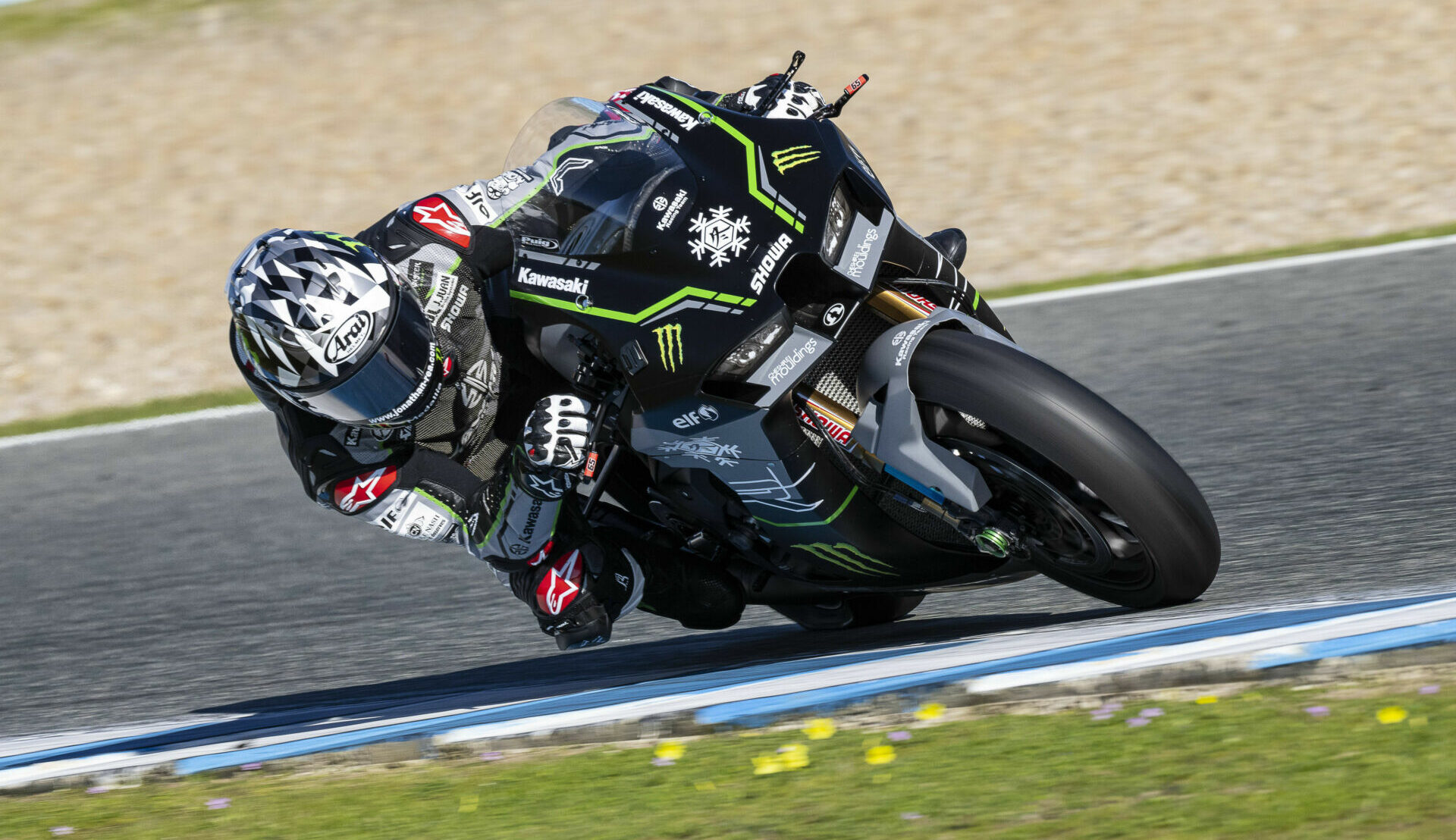 Jonathan Rea, seen here during testing at Jerez, has two new electronics specialists on his crew for 2023. Photo courtesy Kawasaki.