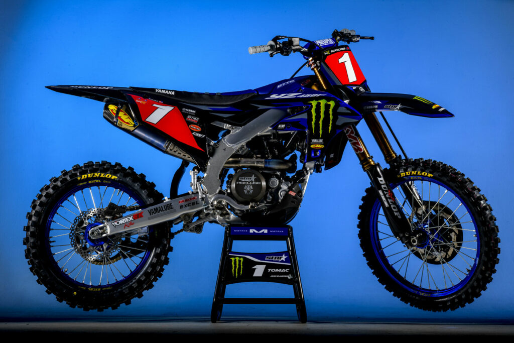 Eli Tomac's Yamaha YZ450F in its new Monster Energy livery. Photo courtesy Yamaha Motor Corp., U.S.A.