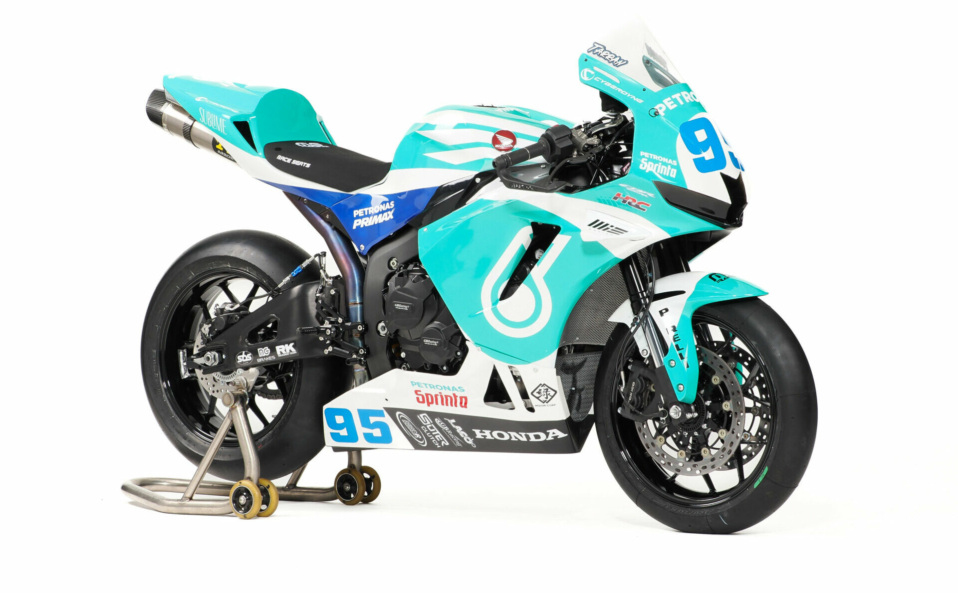 The winged 2023 PETRONAS MIE MS Racing Honda Team CBR600RR of Tarran Mackenzie. Photo courtesy PETRONAS MIE MS Racing Honda Team.