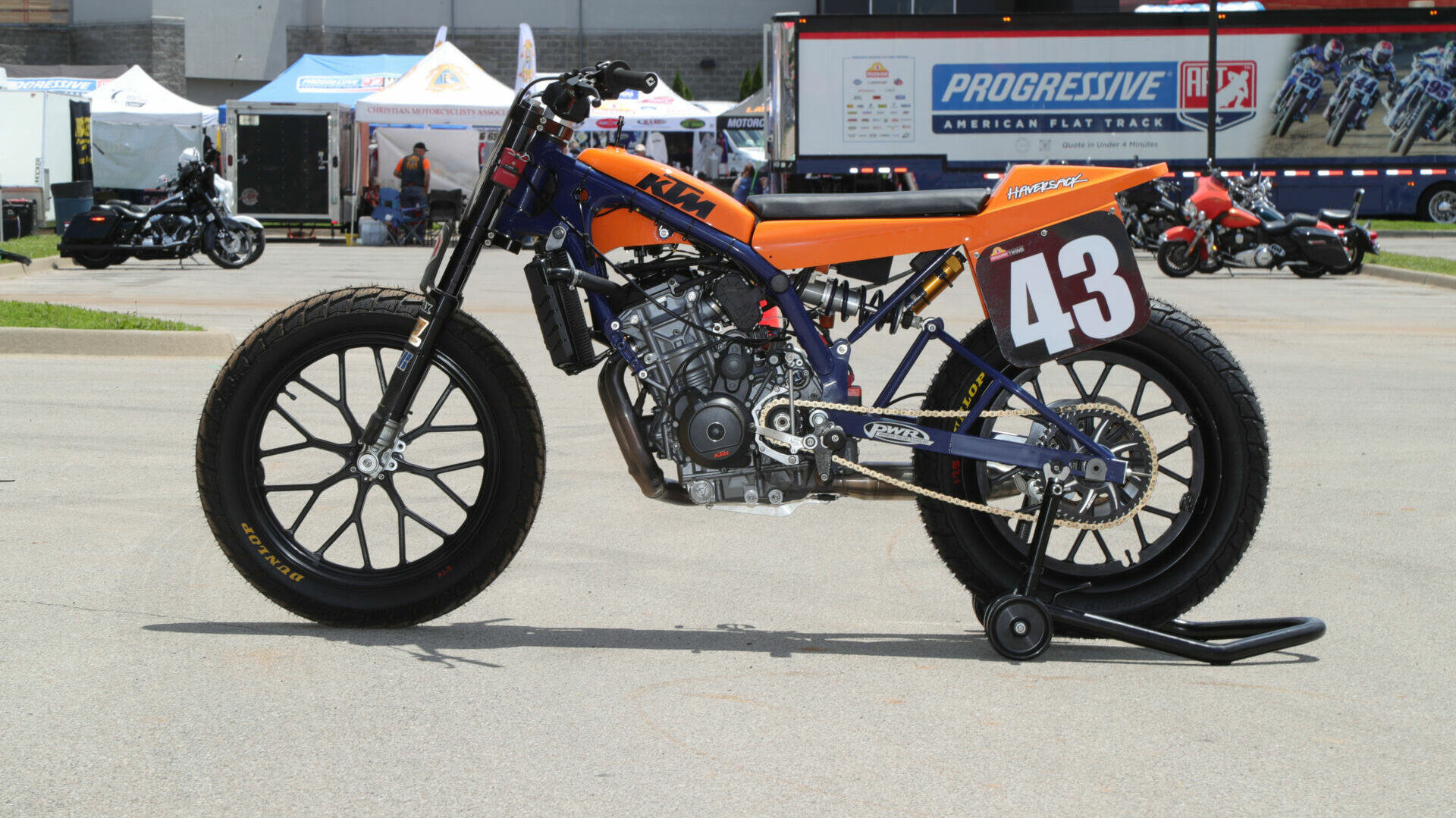 The KTM-powered Wally Brown Racing flat track racebike. Photo courtesy AFT.
