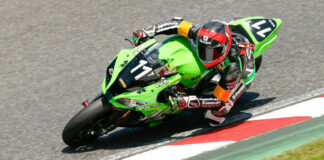 Matthieu Lagrive (11), as seen in 2016 when he co-rode the SRC Kawasaki to the Le Mans 24-Hour race victory. Photo courtesy SRC Kawasaki.