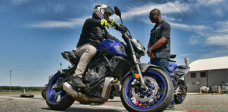 A student working with a Yamaha Champions Riding School instructor. Photo by The SBImage.