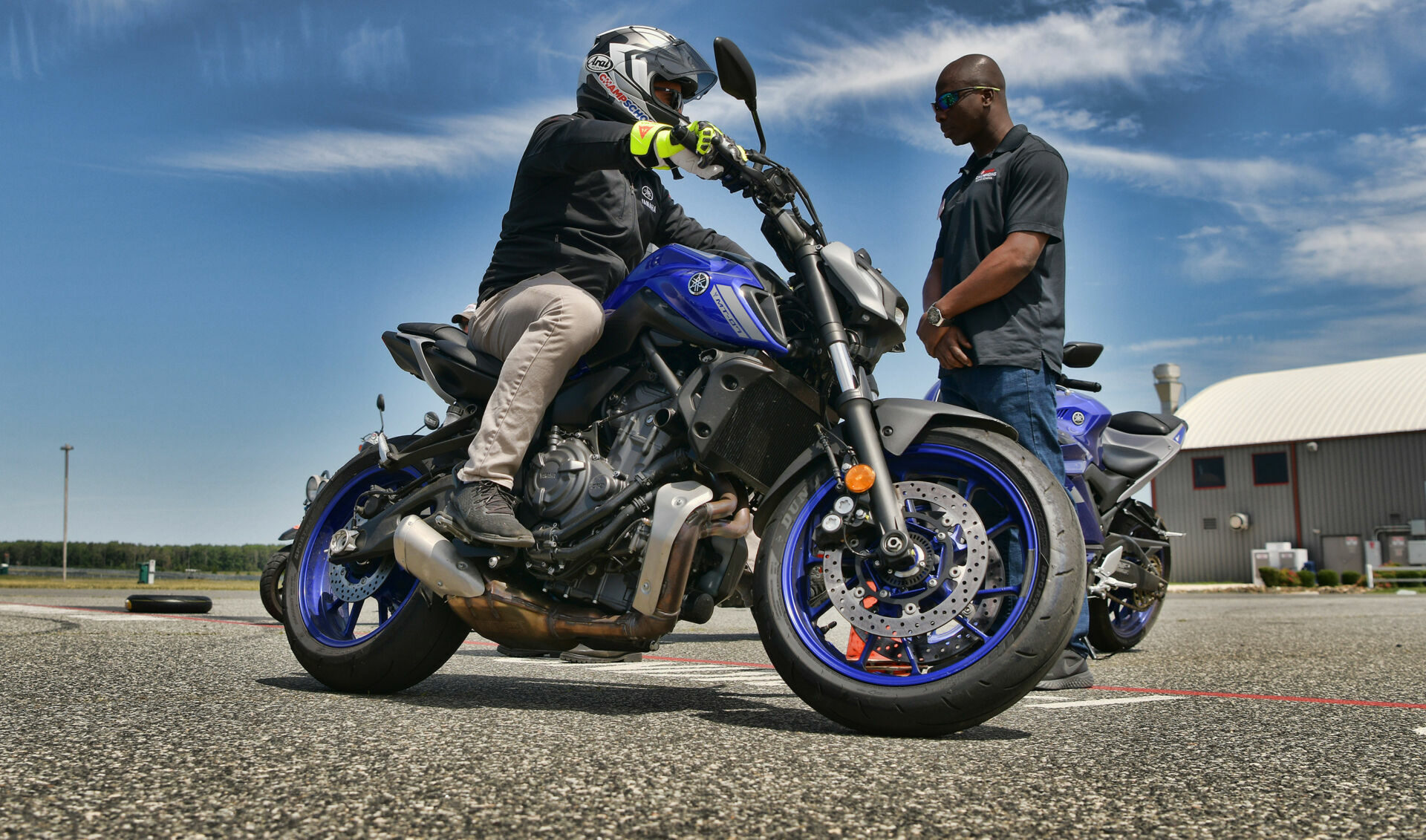A student working with a Yamaha Champions Riding School instructor. Photo by The SBImage.