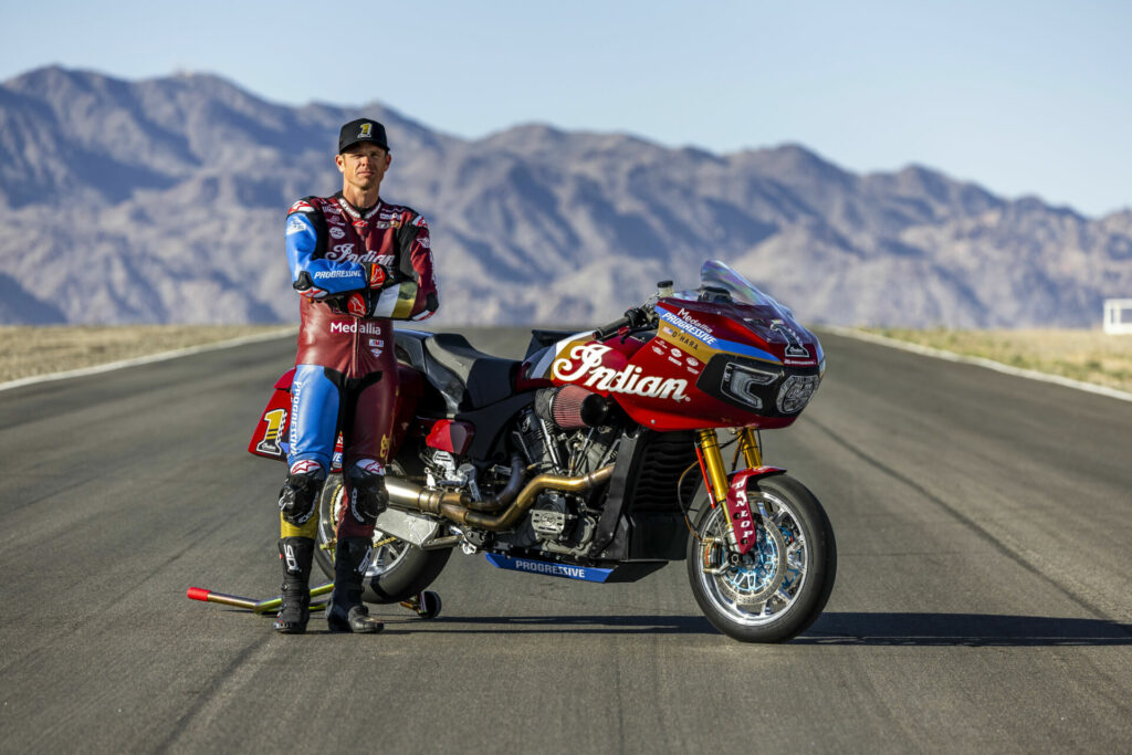 Tyler O'Hara, the 2023 MotoAmerica Mission King Of The Baggers and MotoAmerica RSD Super Hooligan Champion. Photo courtesy Indian Motorcycle.