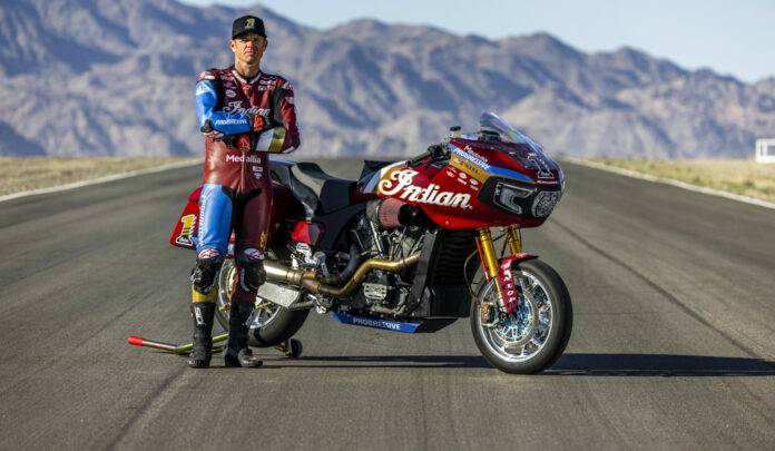 Tyler O'Hara, the 2023 MotoAmerica Mission King Of The Baggers and MotoAmerica RSD Super Hooligan Champion. Photo courtesy Indian Motorcycle.
