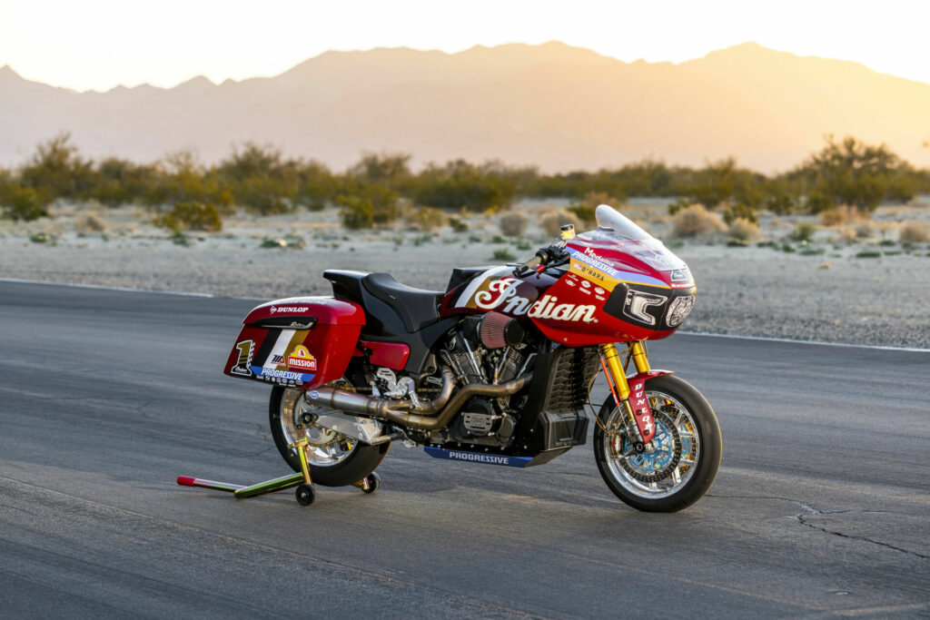 Tyler O'Hara's Indian Challenger MotoAmerica Mission King Of The Baggers racebike. Photo courtesy Indian Motorcycle.
