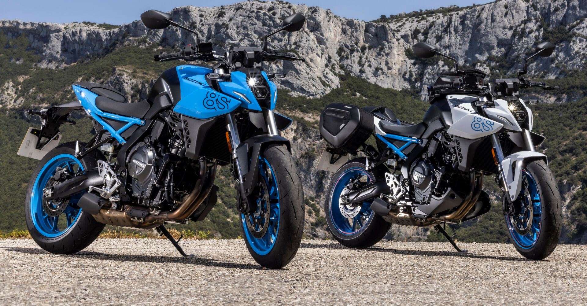 A pair of Suzuki's new 2023 GSX-8S naked sportbikes. Photo courtesy Suzuki Motor USA, LLC.