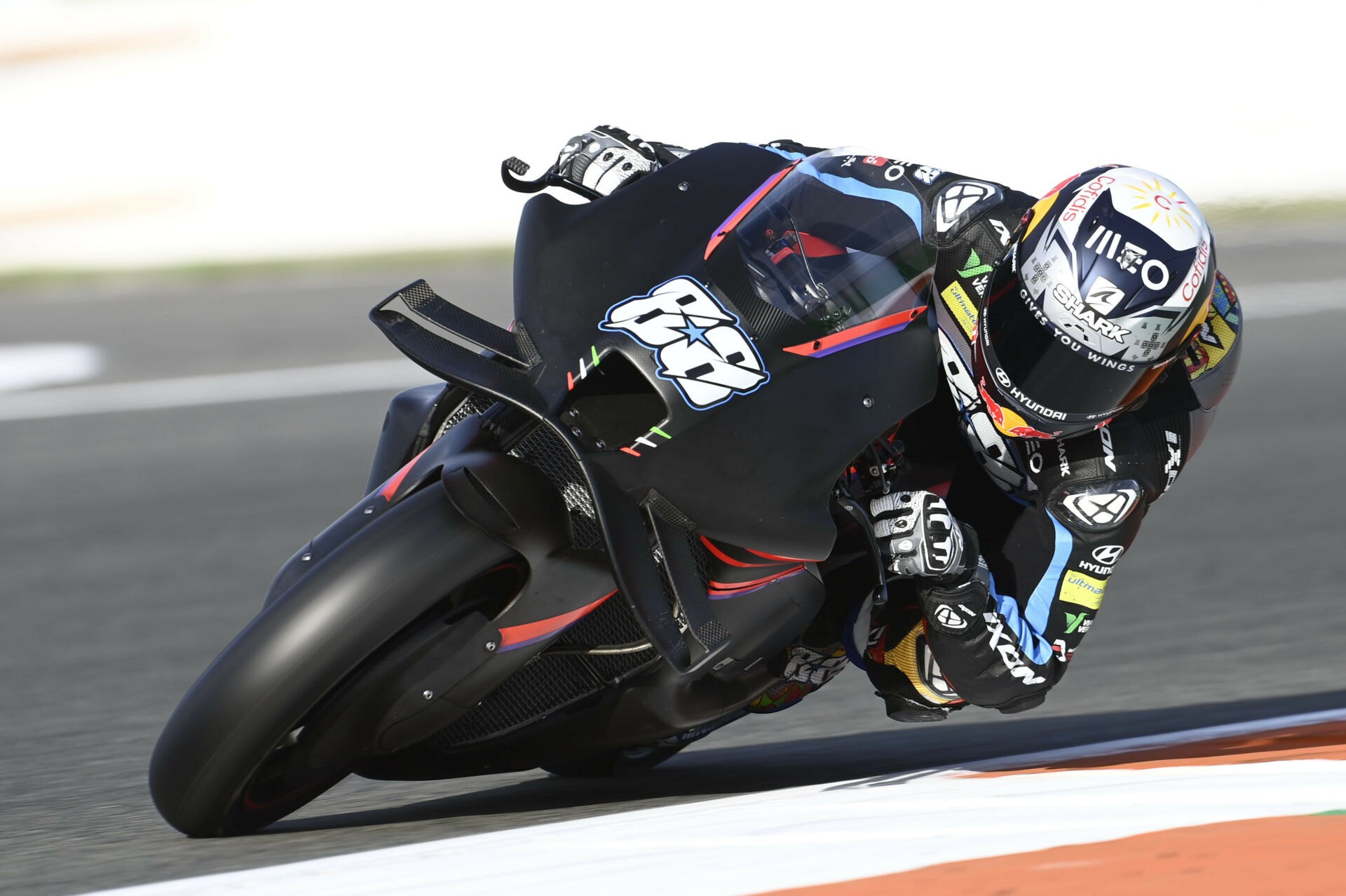 Miguel Oliveira (88), as seen testing his new RNF Aprilia at Valencia in November 2022. Photo courtesy RNF MotoGP Team.