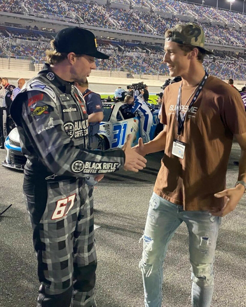 Brandon Paasch with Travis Pastrana on pit lane at Daytona International Speedway. Photo courtesy Brandon Paasch.