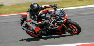 A rider at a previous Aprilia Racers Days track event. Photo courtesy Aprilia.
