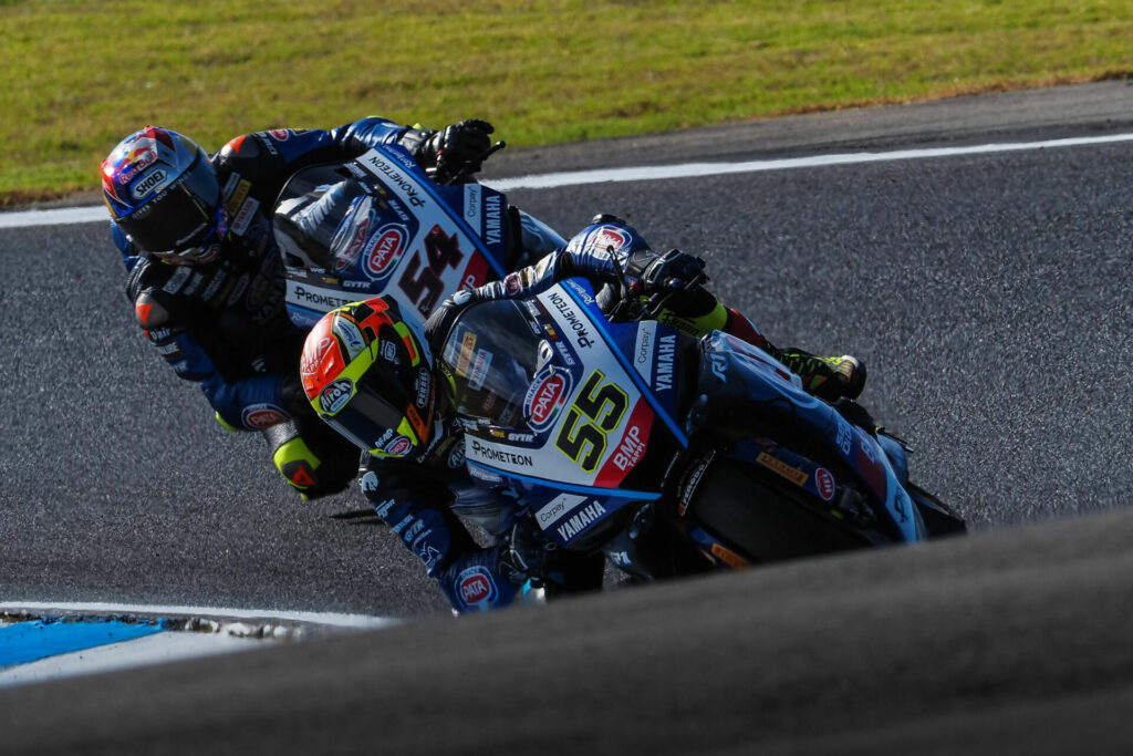 Andrea Locatelli (55) and Toprak Razgatlioglu (54). Photo courtesy Dorna.