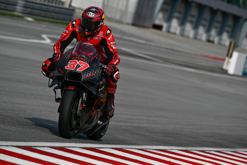 MotoGP rookie Augusto Fernandez (37) was fourth-fastest on his GASGAS. Photo courtesy Dorna.