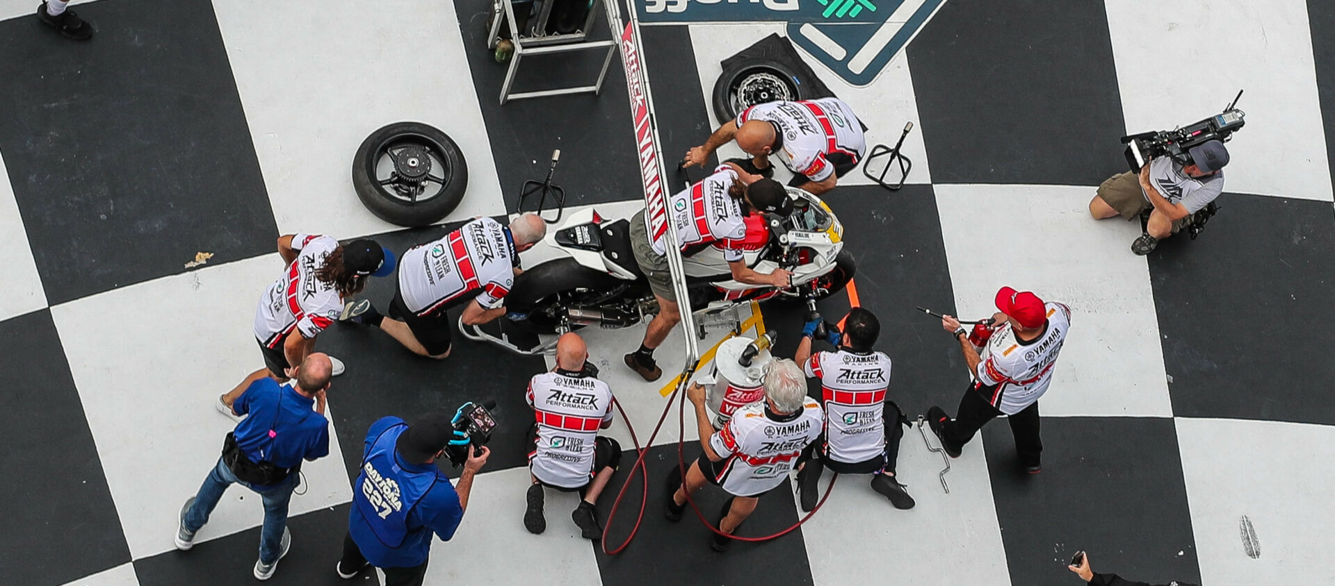 The second annual MotoAmerica Pit Stop Challenge will again take place in Daytona International Speedway's Victory Lane the day prior to the Daytona 200 Photo by Brian J. Nelson, courtesy MotoAmerica.