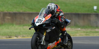 Josh Waters (21) at speed on his Ducati Panigale V4 R Superbike. Photo courtesy ASBK.