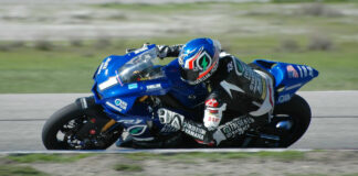 Jake Gagne (1) testing Wednesday at Buttonwillow Raceway Park. Photo by David Swarts.