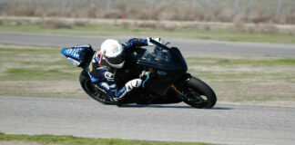 Kayla Yaakov at speed on her new MP13 Racing Yamaha YZF-R7. Photo by David Swarts.