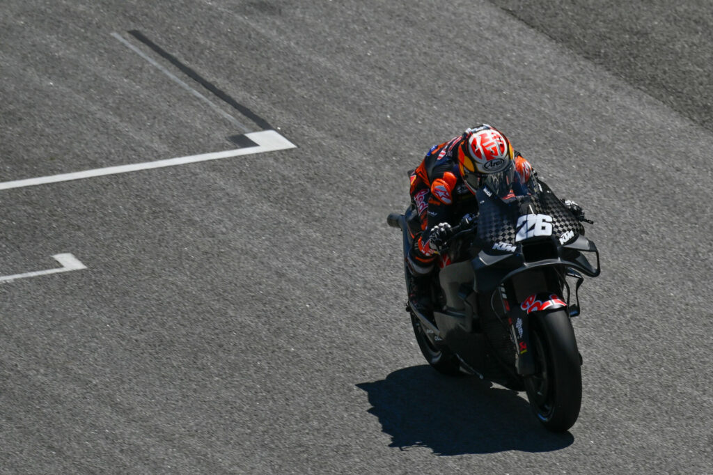 Dani Pedrosa (26) tested new aero packages on the KTM RC16. Photo courtesy Dorna.