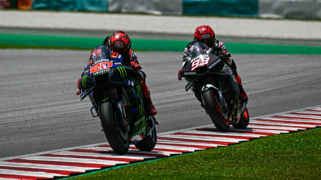 Fabio Quartararo (20) and Marc Marquez (93). Photo courtesy Dorna.