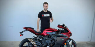 Andy DiBrino and his new MV Agusta F3 RR. Photo courtesy DiBrino Racing.