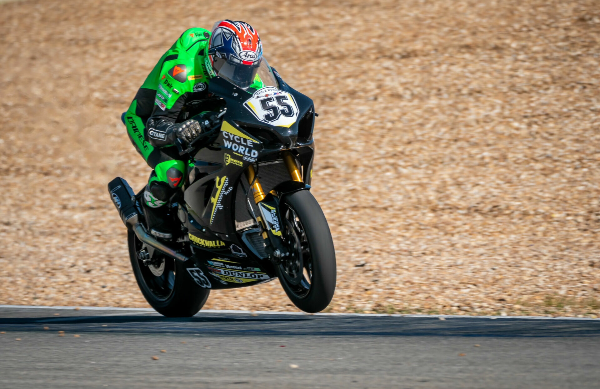 Michael Gilbert (55) in action before his season-ending injury in 2022. Photo by Karen E. Ott, courtesy Michael Gilbert Racing.