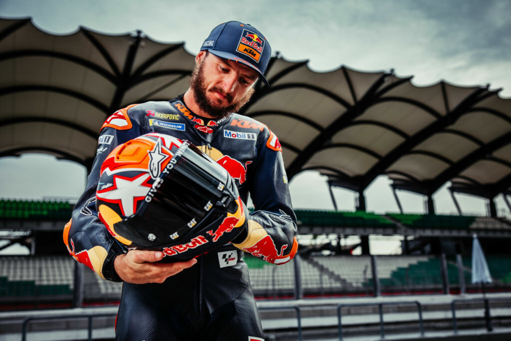 Jack Miller and his new Alpinestars Supertech R10 helmet. Photo courtesy Alpinestars.