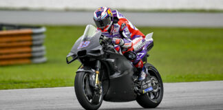 Jorge Martin (89), as seen during one of the brief dry periods on Saturday at Sepang. Photo courtesy Dorna.
