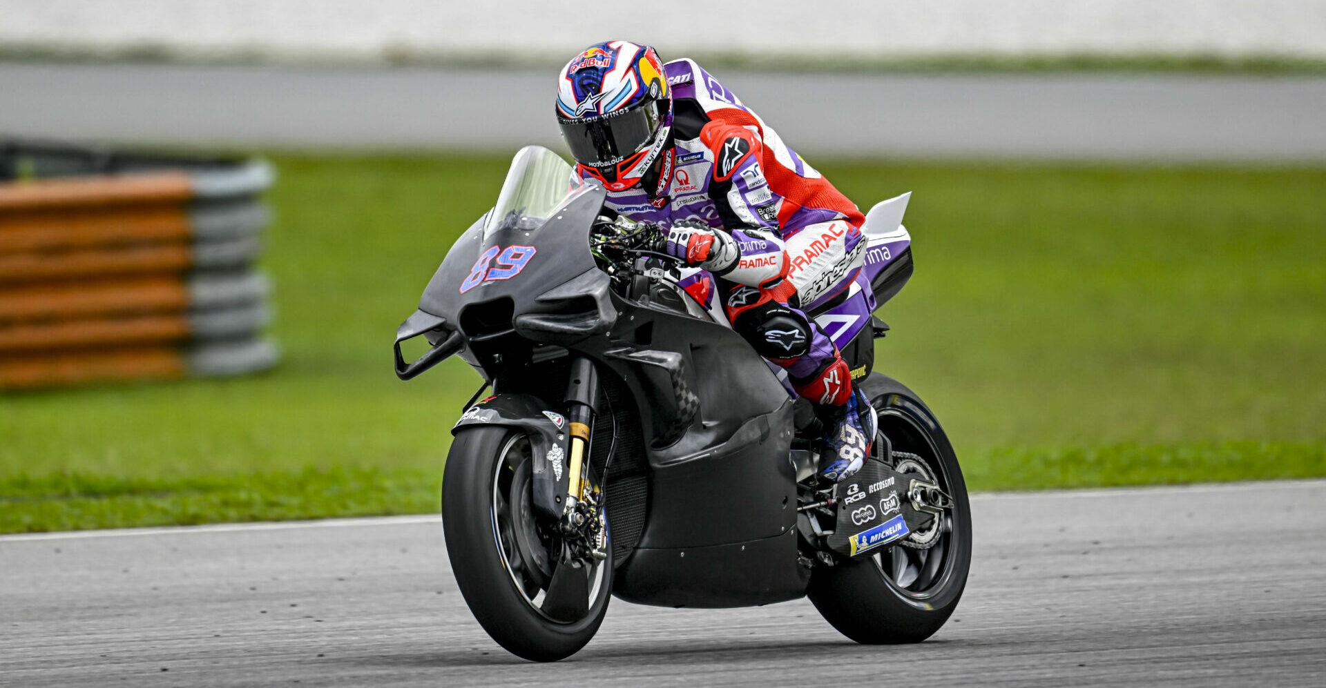 Jorge Martin (89), as seen during one of the brief dry periods on Saturday at Sepang. Photo courtesy Dorna.