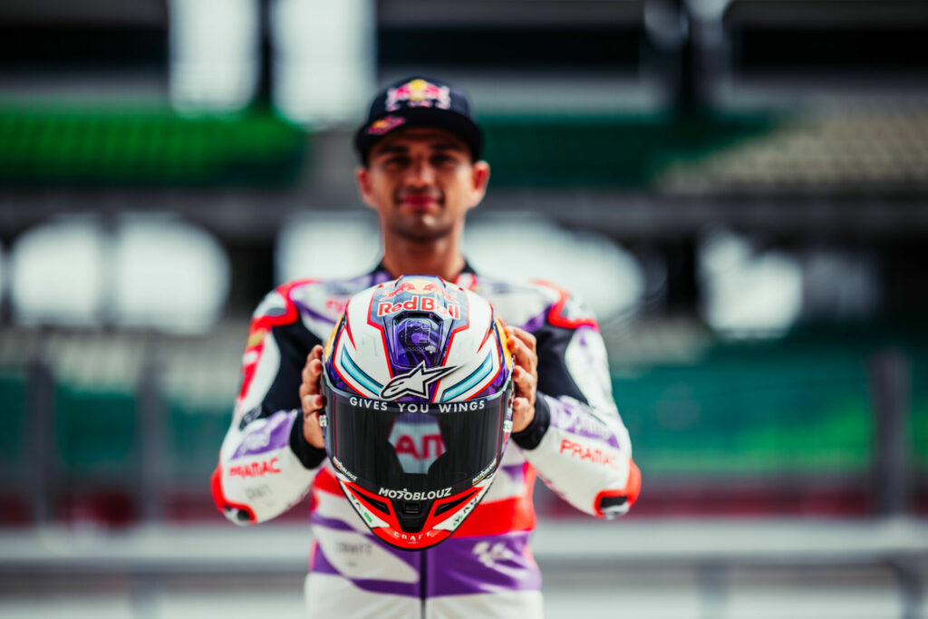 Jorge Miller and his new Alpinestars Supertech R10 helmet. Photo courtesy Alpinestars.