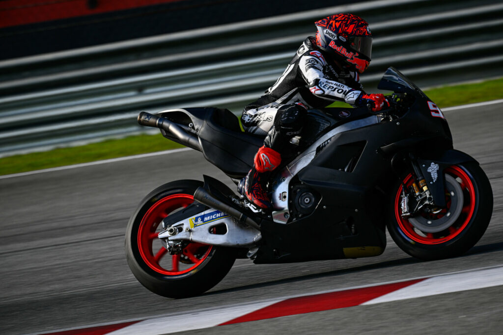 Marc Marquez (93) on a different Honda RC213V. Photo courtesy Dorna.