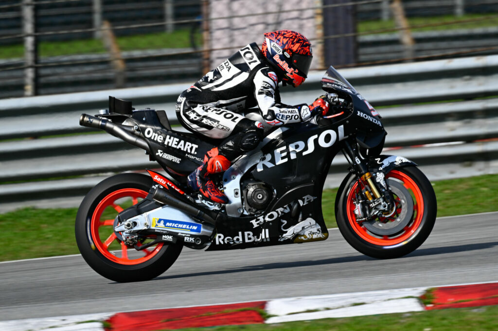 Marc Marquez (93) on his 2023 Honda RC213V. Photo courtesy Dorna.