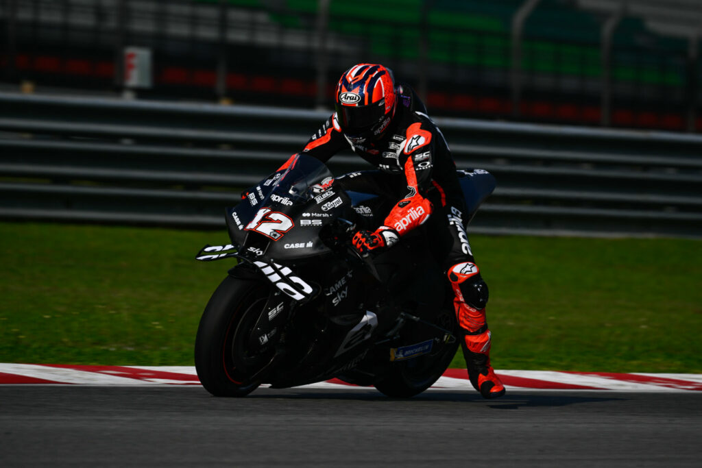 Maverick Vinales (12) was second on the time sheets. Photo courtesy Dorna.