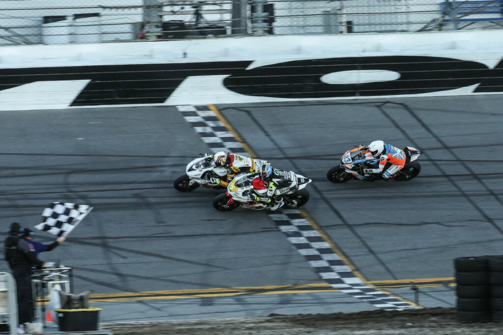 Pirelli riders delivered a photo finish at the 2022 Daytona 200. Photo by Brian J. Nelson, courtesy Pirelli.