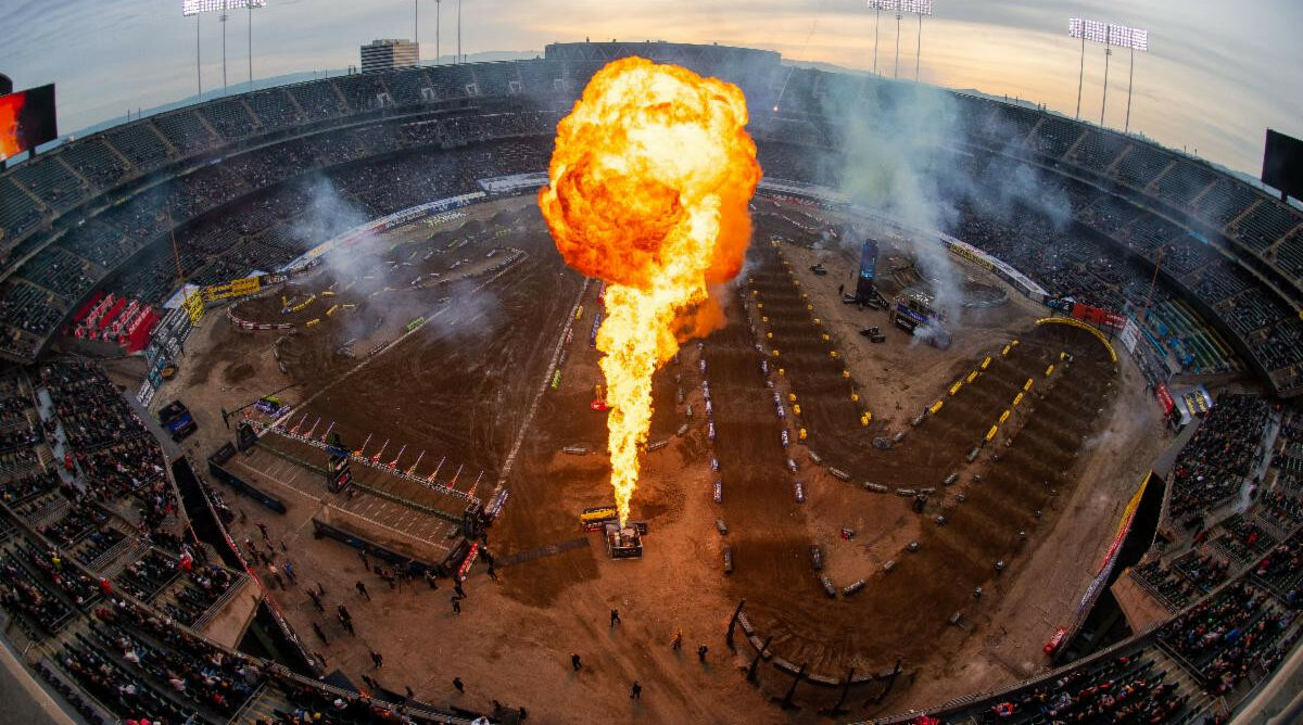 Seen at the AMA Supercross event in Oakland, California. Feld photo.